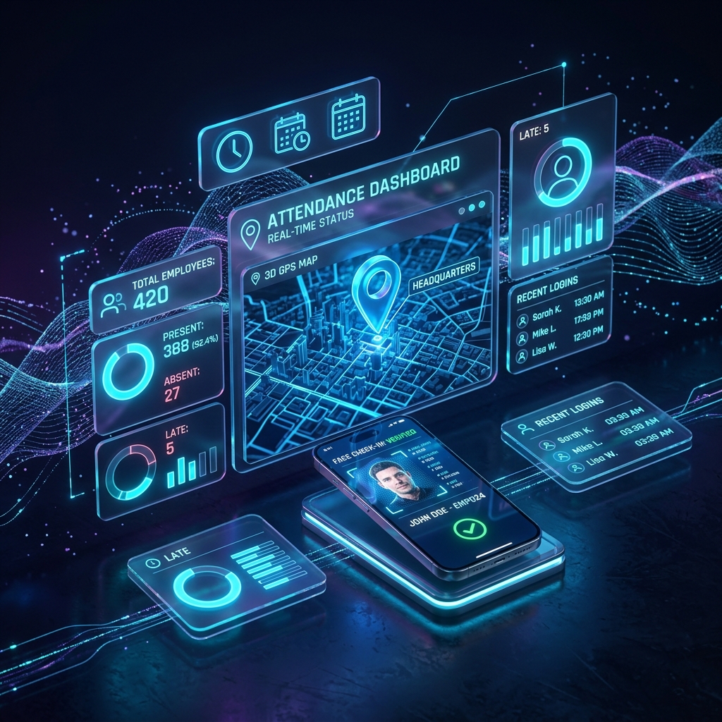 3D Holographic Attendance Dashboard